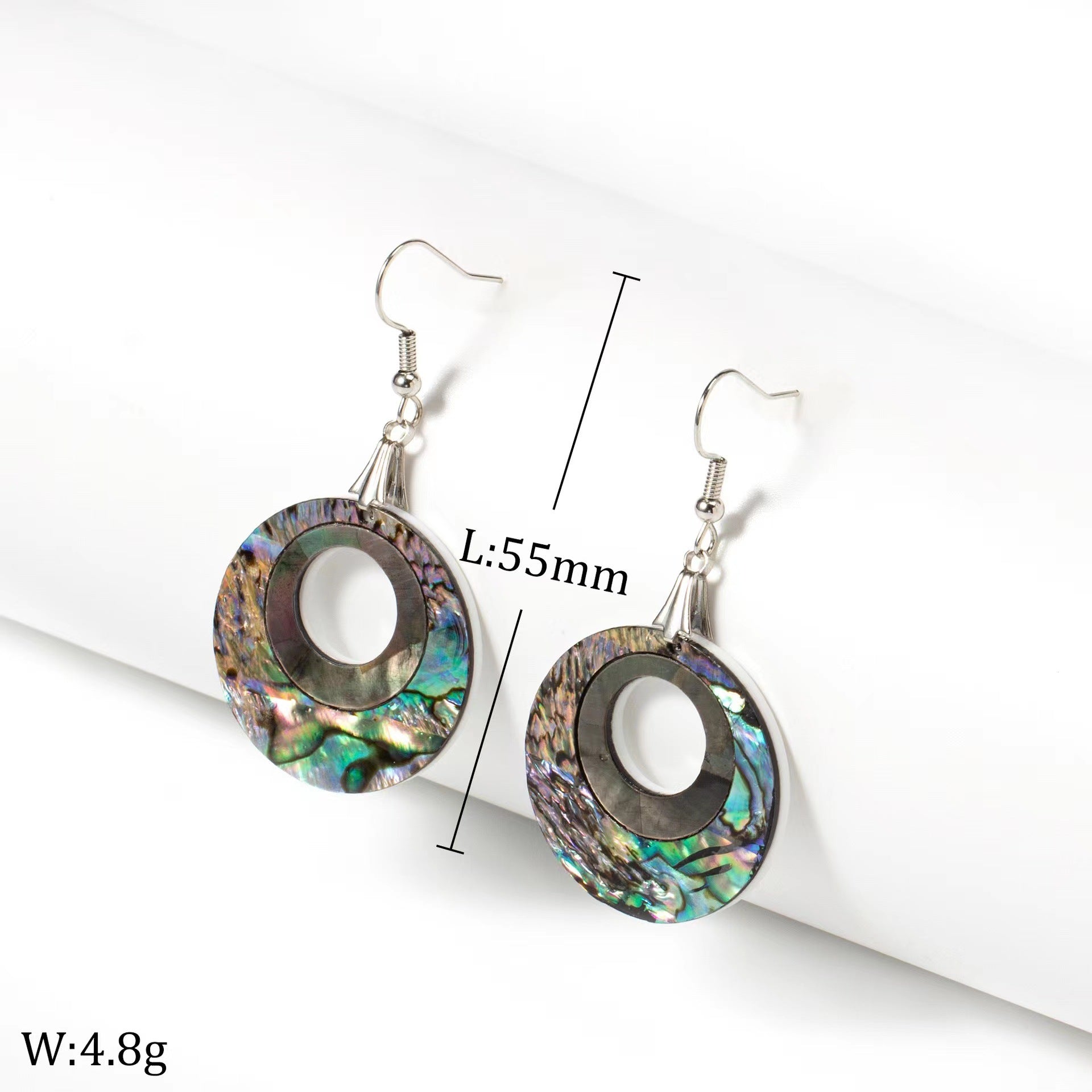 Venta al por mayor Pendientes De Concha De Abulón De Círculo Ahuecado